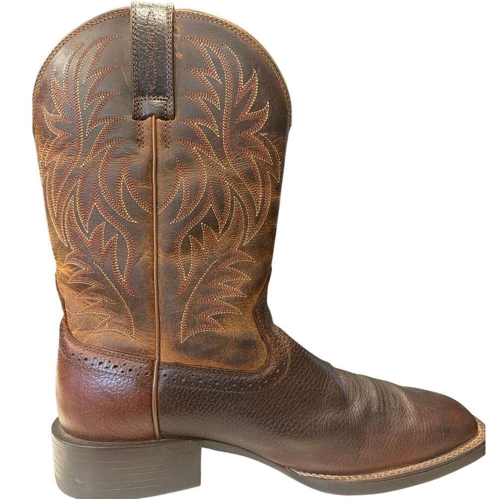 ARIAT Men's Size 9 D SPORT WESTERN WIDE SQUARE TOE DARK Brown 3836